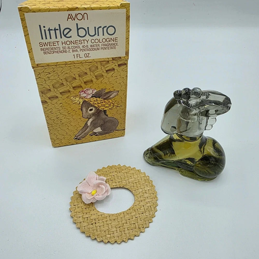 Avon Unisex Little Burro Sweet Honesty Cologne Vintage Donkey Decanter Box 1oz